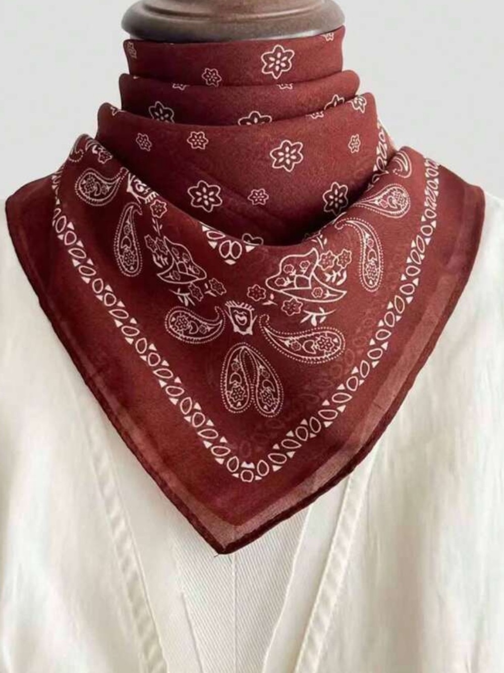 1 LEFT! Women’s Rust Paisley Bandana Scarf/Bandana 27.5”